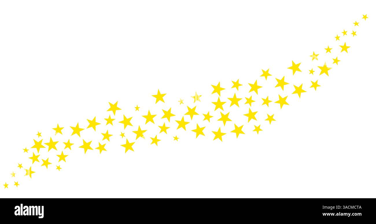Coda di piccole stelle gialle-arancioni come sfondo per Natale Foto Stock