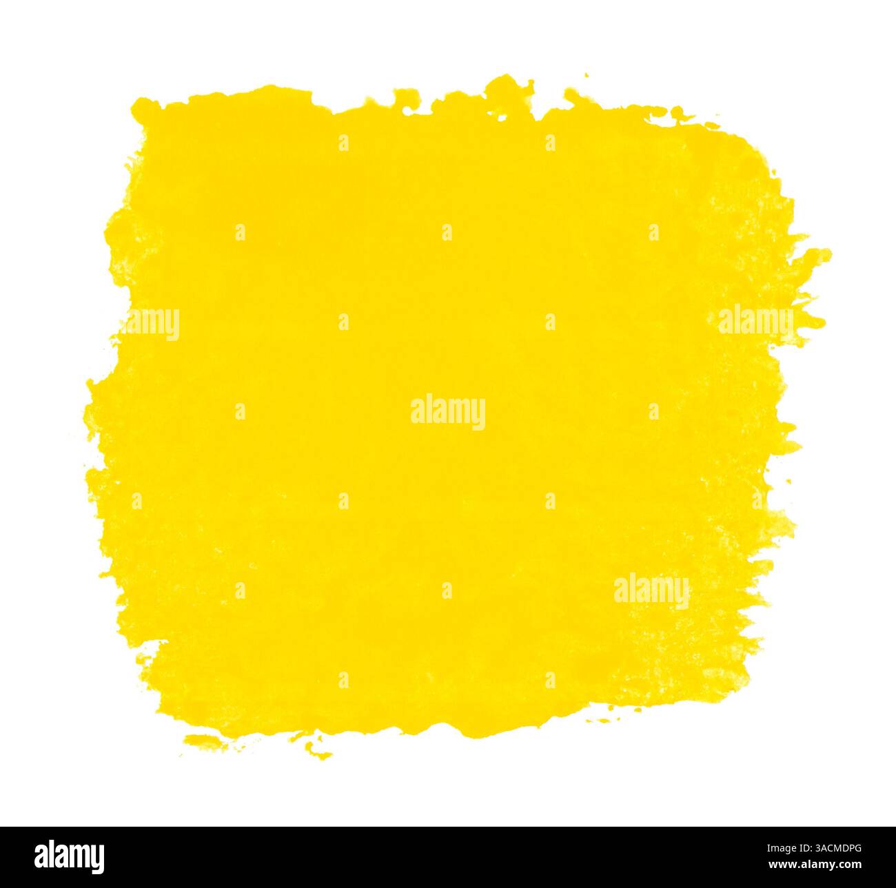 Area colore pennello grunge isolata rettangolare con colore giallo Foto Stock
