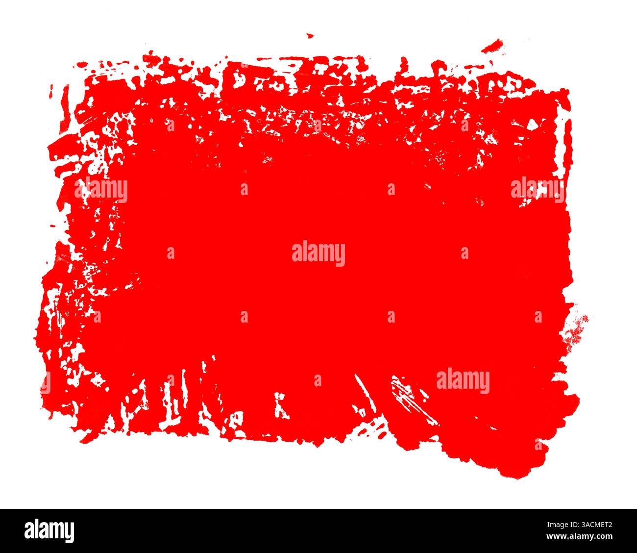 Macchia di colore rosso con bordo irregolare come contrassegno o sfondo grunge con spazio di testo Foto Stock