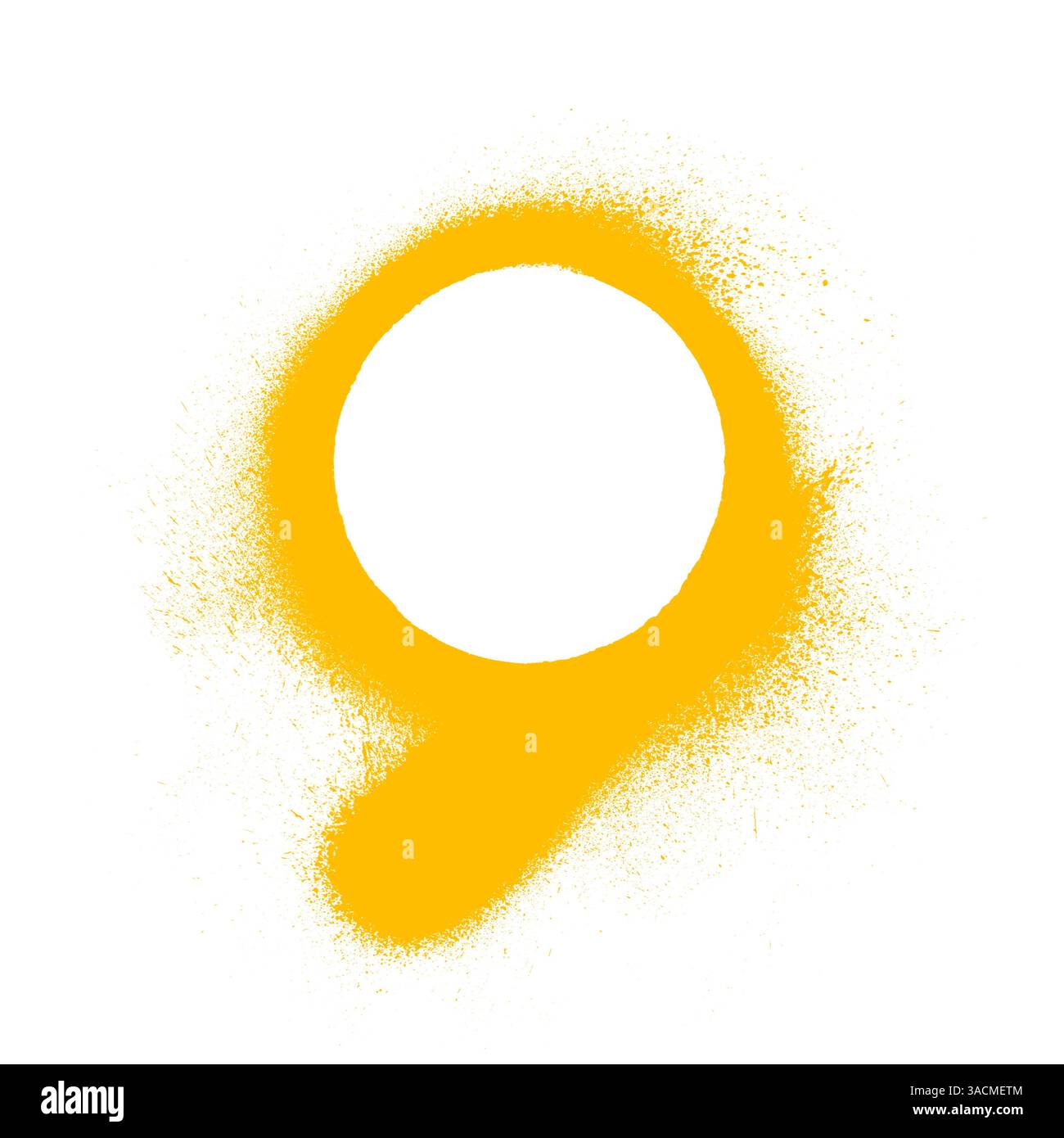 Cerchio come stencil con bordo arancione di colore graffiti o sfondo grunge a spruzzo con spazio di testo Foto Stock