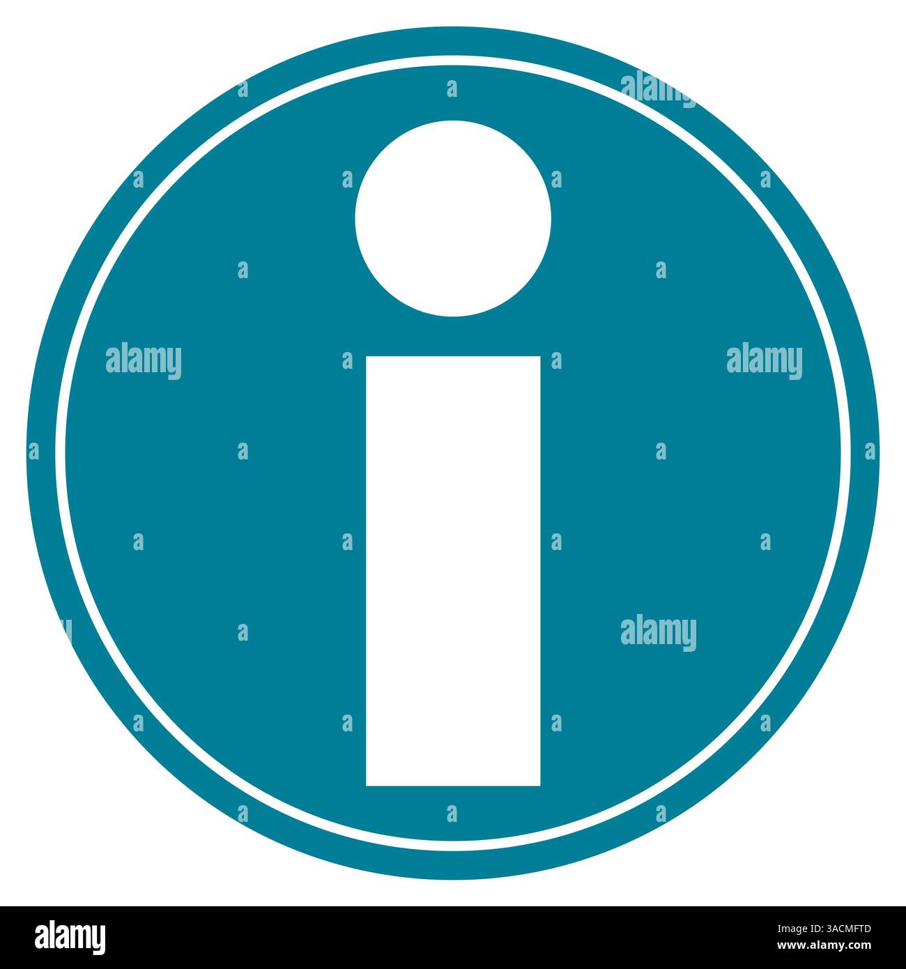 Il pulsante blu rotondo mostra informazioni, informazioni o informazioni Foto Stock