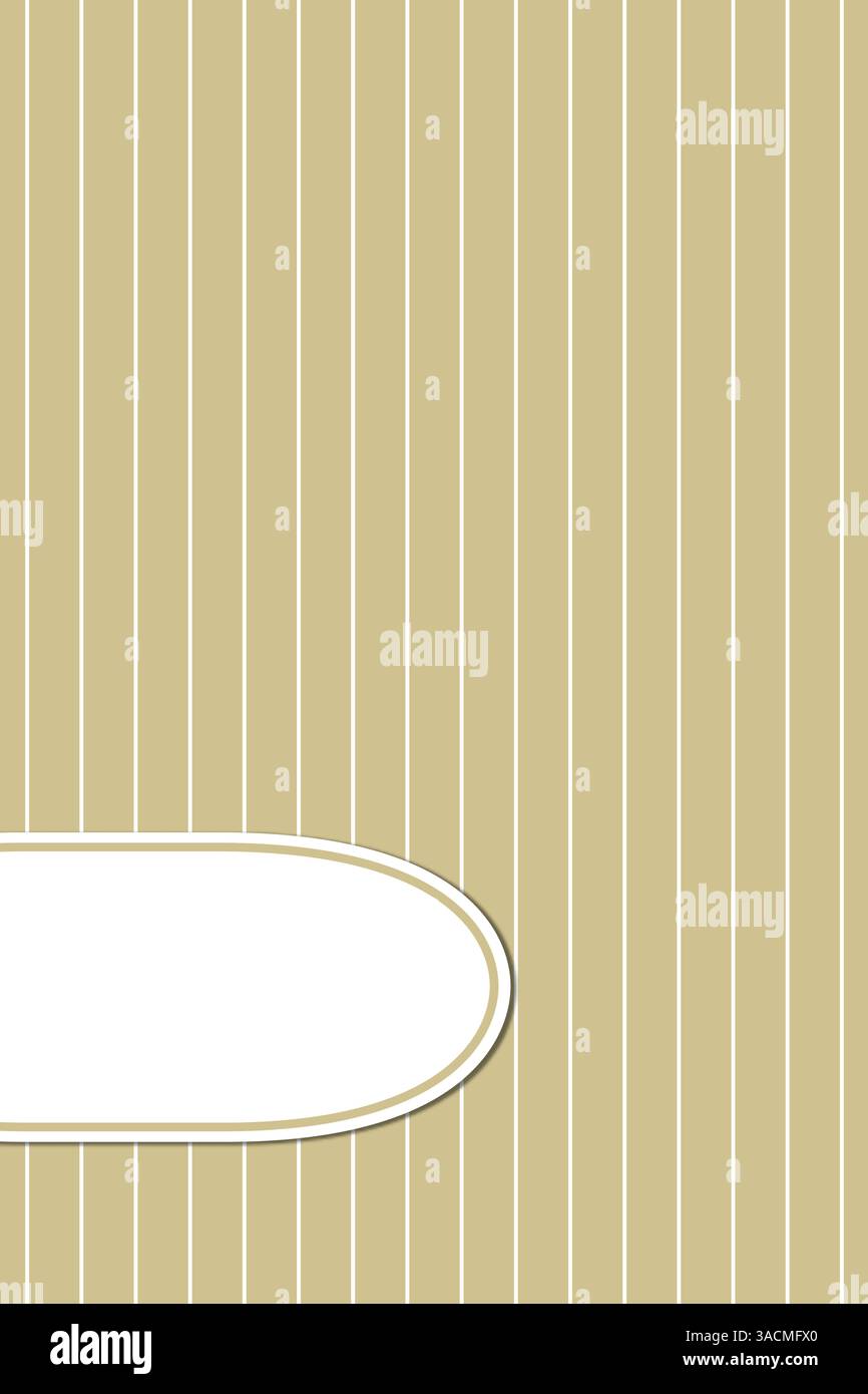 Biglietto d'auguri a strisce marrone bianco con spazio di testo per il testo Foto Stock