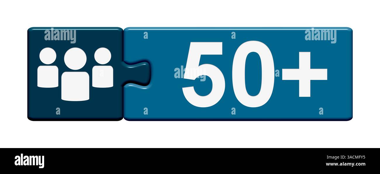 Il pulsante puzzle composto da due pezzi mostra oltre 50 Foto Stock