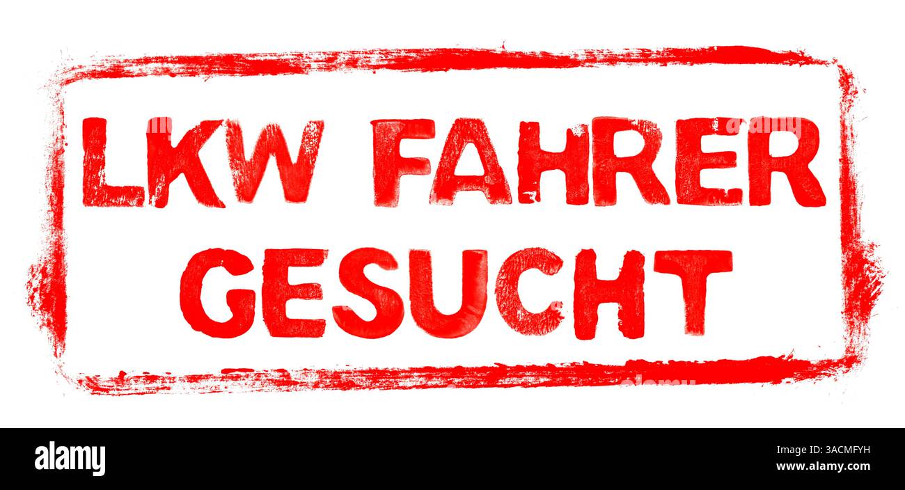 Il conducente del veicolo voleva: Cornice rossa per francobolli e lettere grunge come suggerimento o striscione Foto Stock