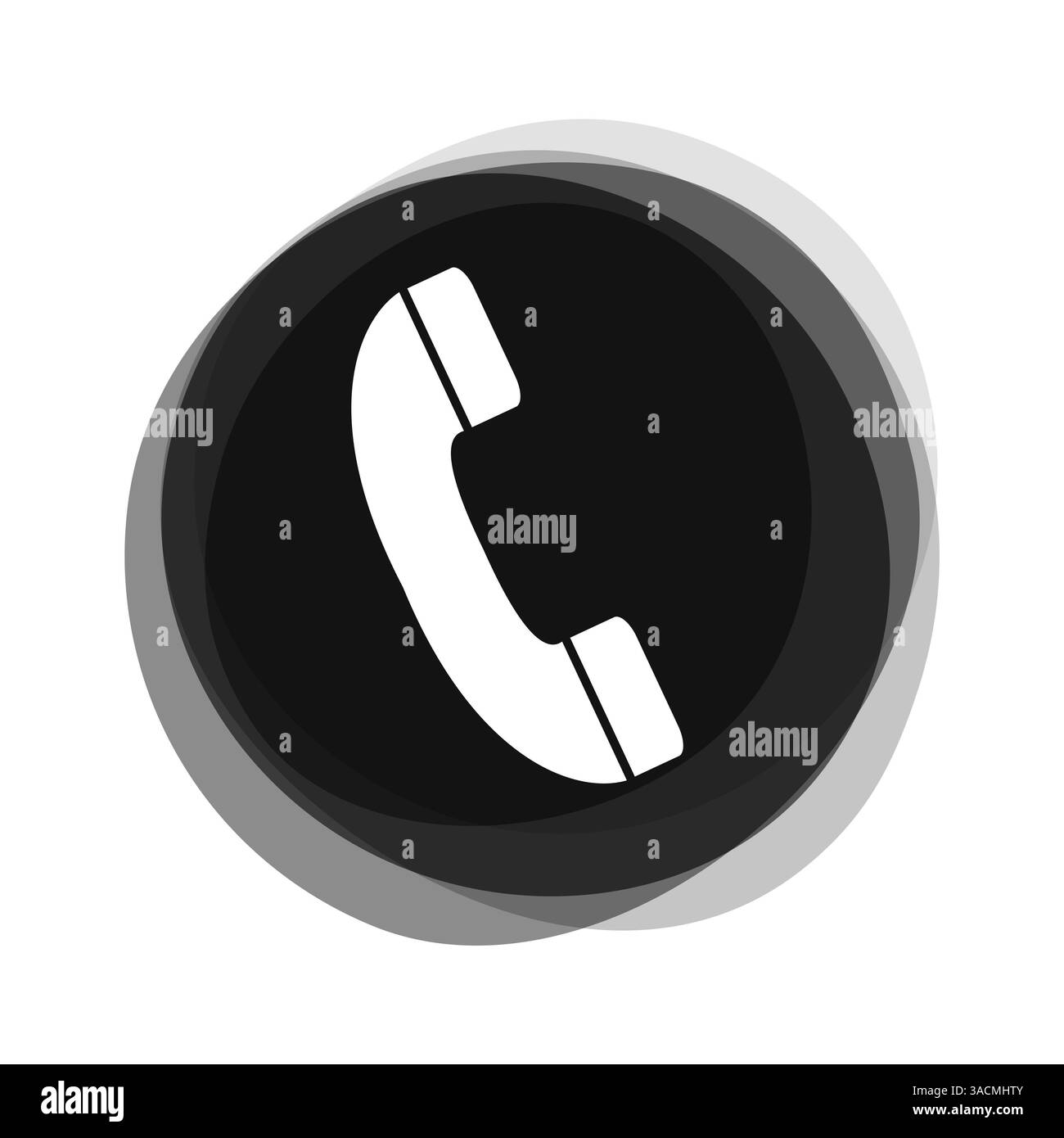 Il pulsante nero con bordo morbido mostra il simbolo della linea telefonica diretta Foto Stock