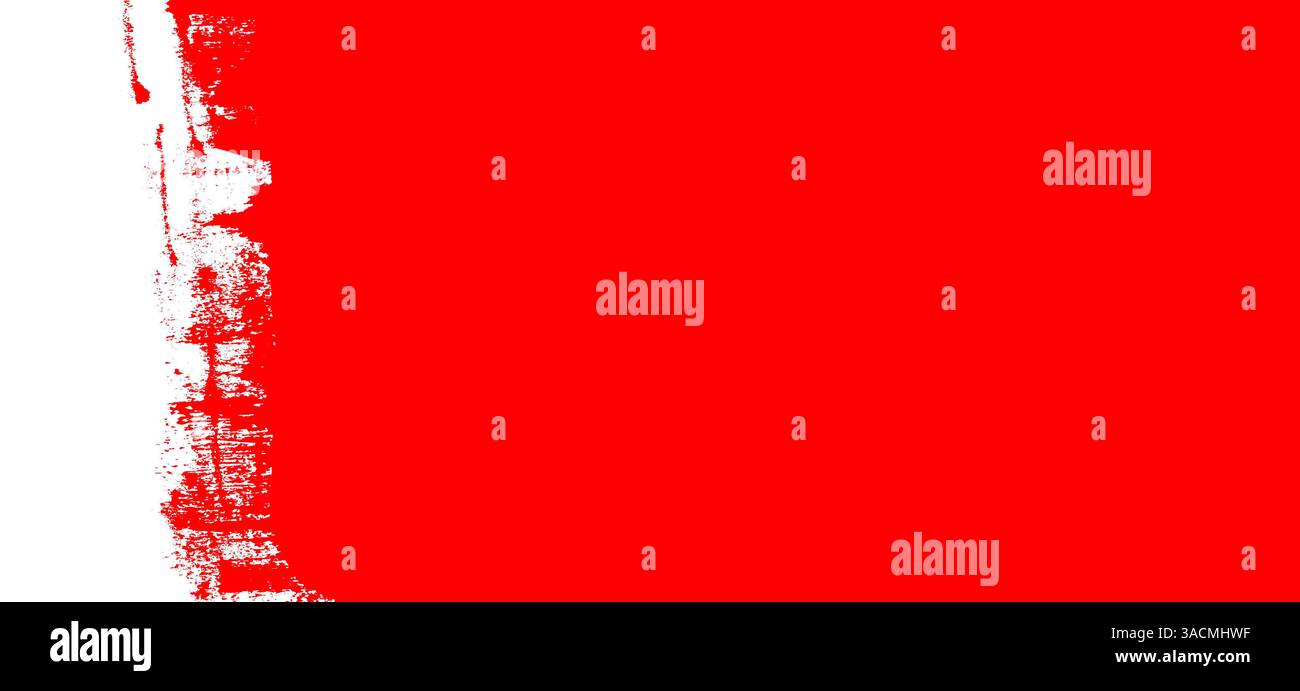 Sfondo rosso e bordo del pennello grunge disordinato come modello per texture con spazio di testo Foto Stock