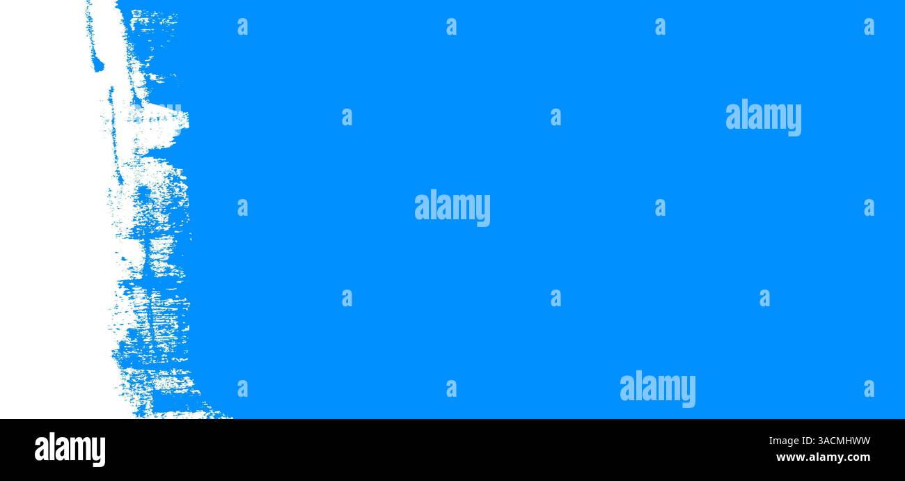 Sfondo blu e bordo del pennello grunge disordinato come modello per texture con spazio di testo Foto Stock