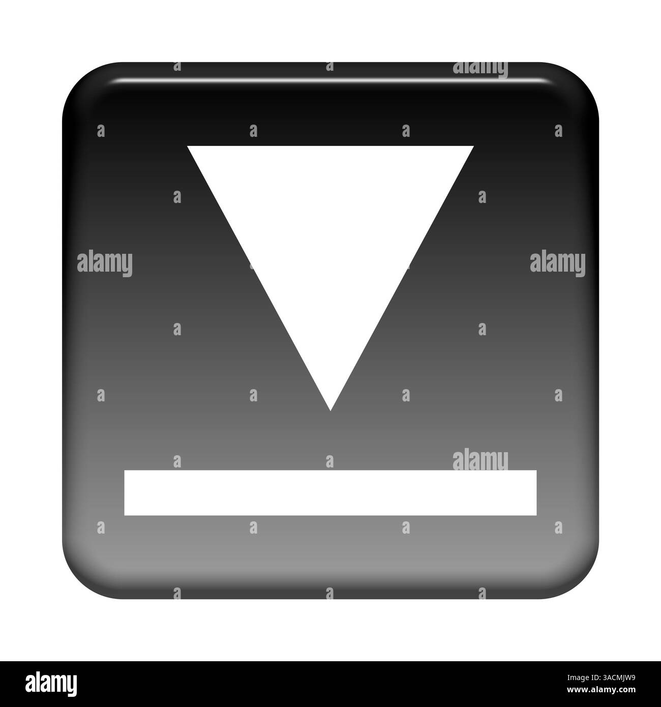 Pulsante nero lucido con icona di download per il download Foto Stock
