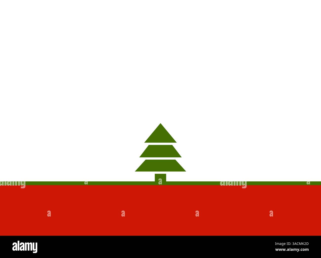 Semplice biglietto di Natale in rosso, verde e bianco con albero di Natale e spazio di testo Foto Stock Semplice biglietto di Natale in rosso, verde e bianco con albero di Natale e spazio di testo Foto Stock