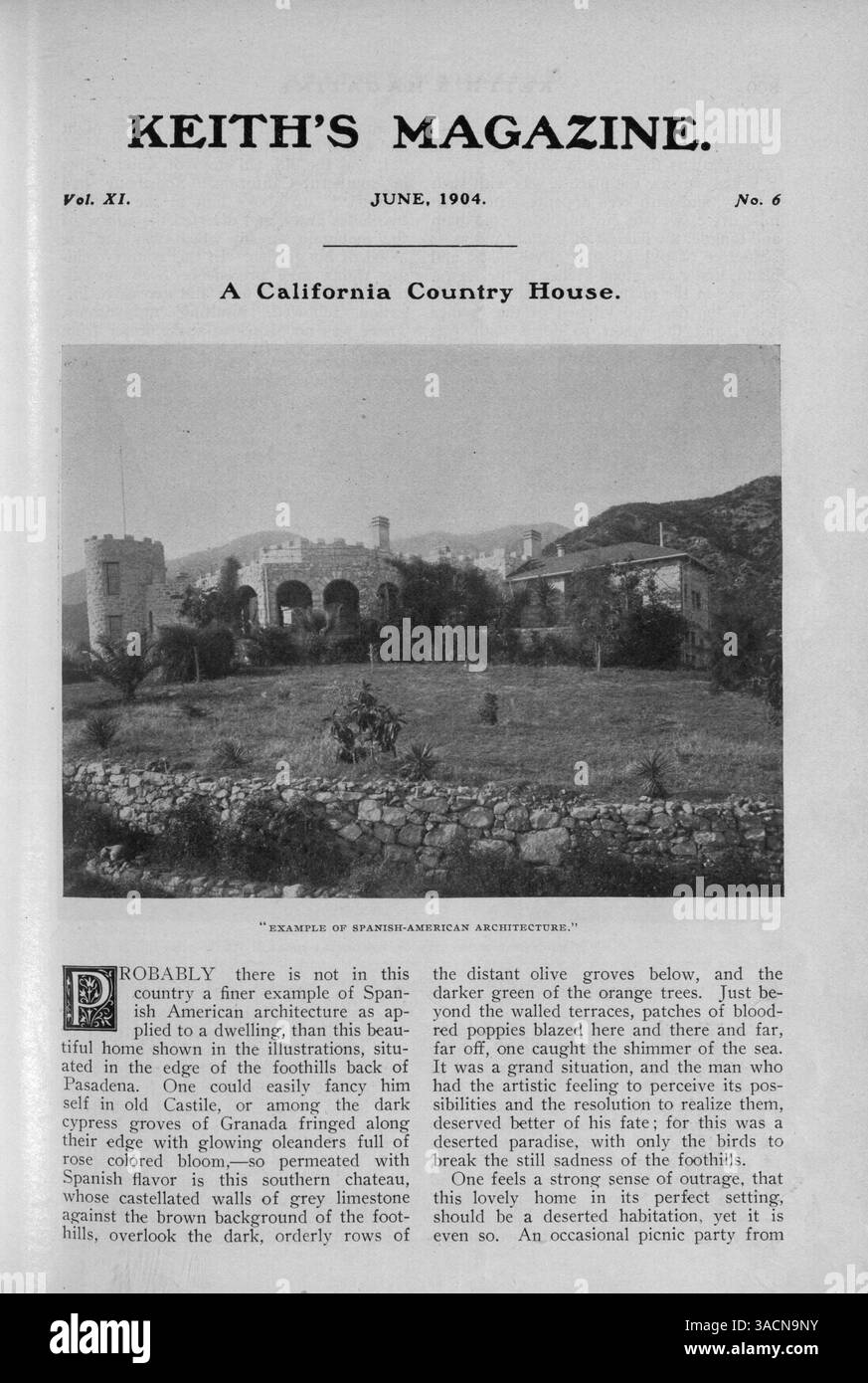 Keith's Magazine, fondata nel 1904, presenta planimetrie, progetti di case e costi di costruzione dettagliati. Include articoli su edifici per la casa, design di interni e architettura paesaggistica. La rivista presenta anche pubblicità per materiali da costruzione e arredi per la casa. Alcuni problemi forniscono progetti per scuole, chiese e altri edifici pubblici. Nel vol. 11 No. 4 mancano le pagine 209, 210, 215 e 216. Foto Stock