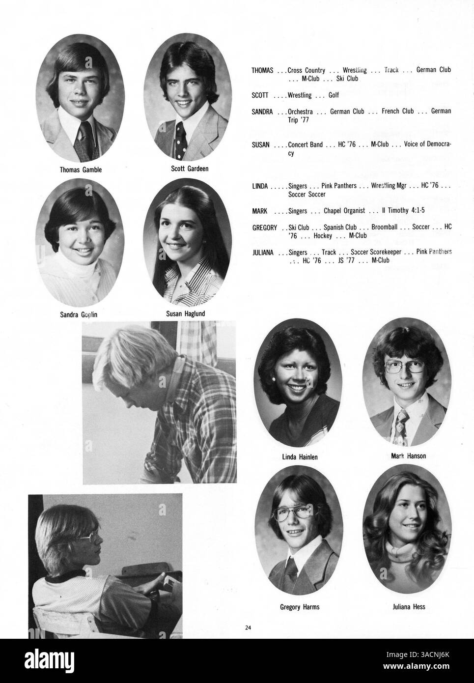 L'annuario "Antler" del 1978 della Minnehaha Academy documenta l'anno scolastico, con le principali attrazioni di atletica, club, eventi e coinvolgimento di studenti e insegnanti nel periodo 1977-1978. Foto Stock