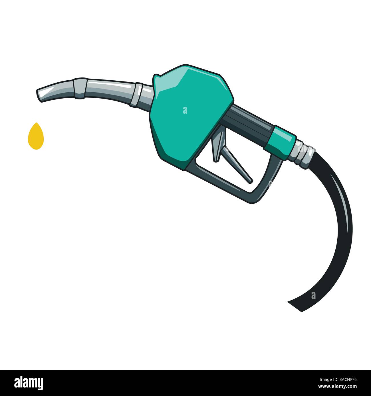 Illustrazione vettoriale dell'icona della pompa di alimentazione. Cartello con design piatto per stazione di servizio con ugello della pompa di benzina e goccia di carburante, che rappresenta stazioni di servizio, rifornimento, A. Illustrazione Vettoriale