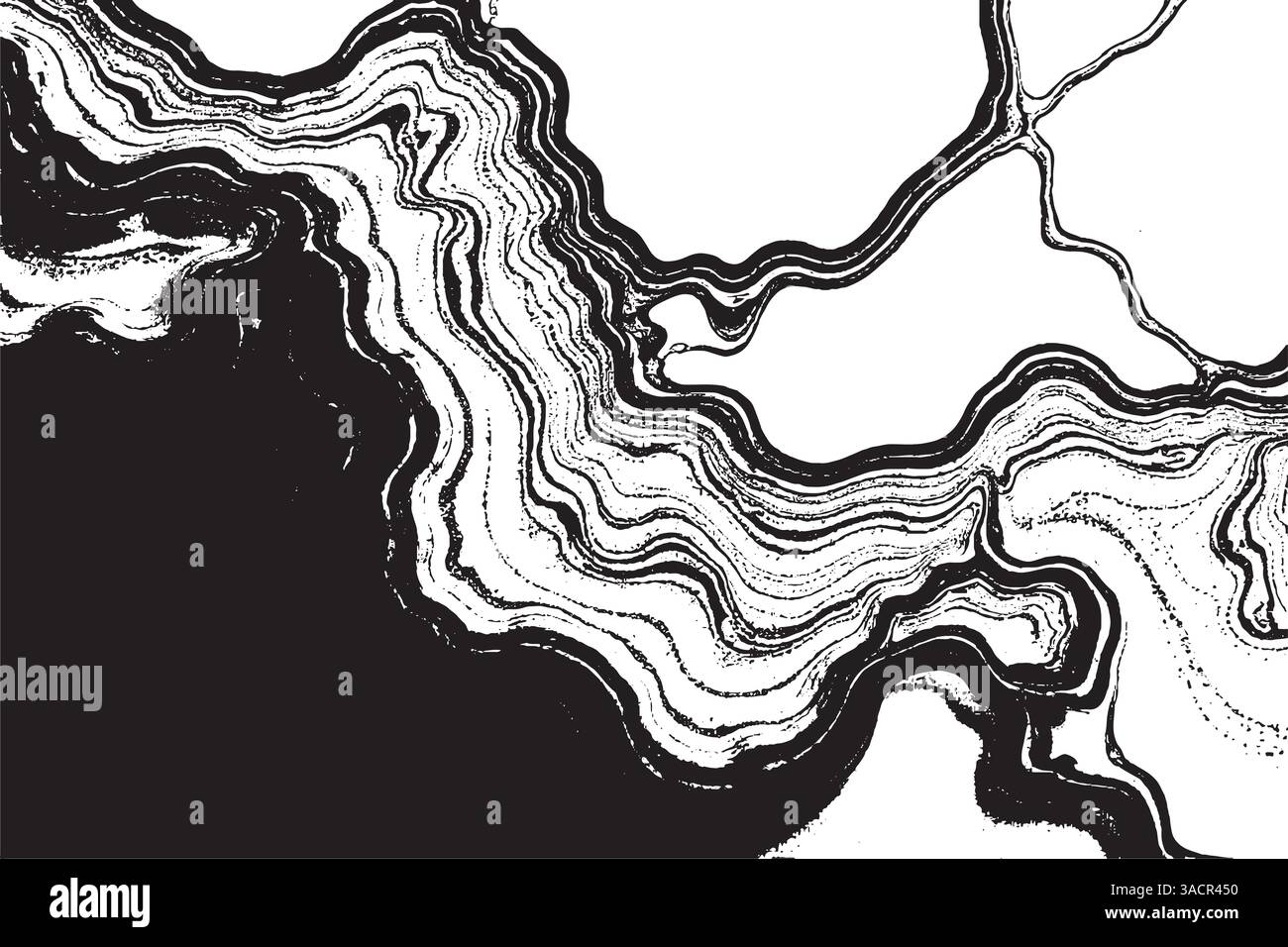 Opere d'arte in marmo bianco e nero con texture grunge monocromatica Illustrazione Vettoriale