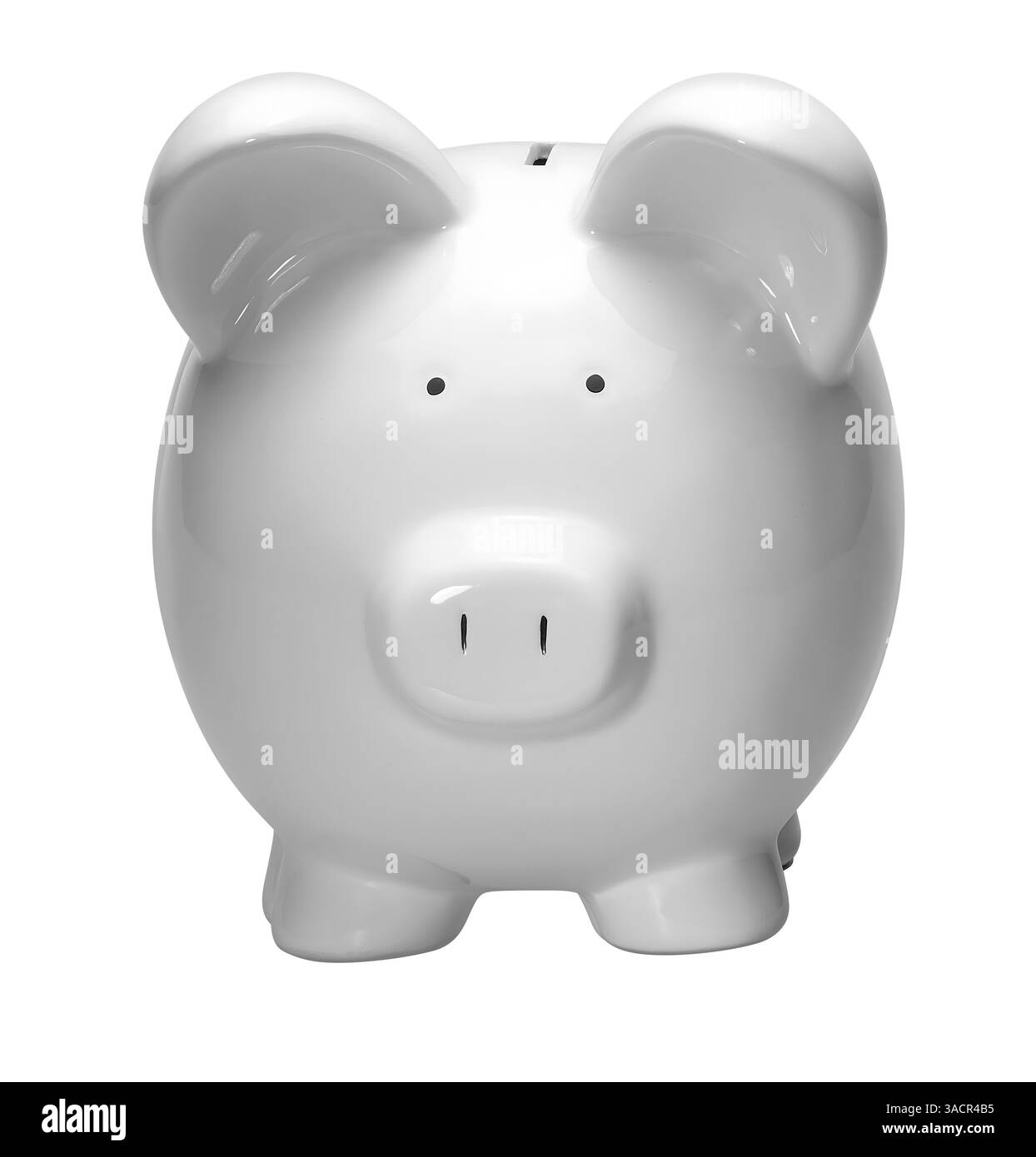 Porcellana bianca isolata nella schiena bianca Foto Stock