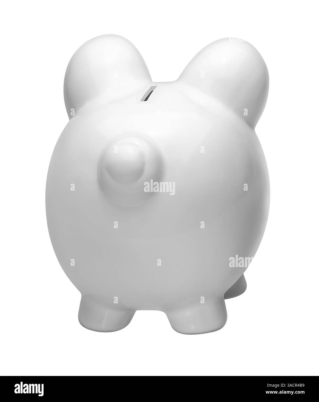 Porcellana bianca isolata nella schiena bianca Foto Stock