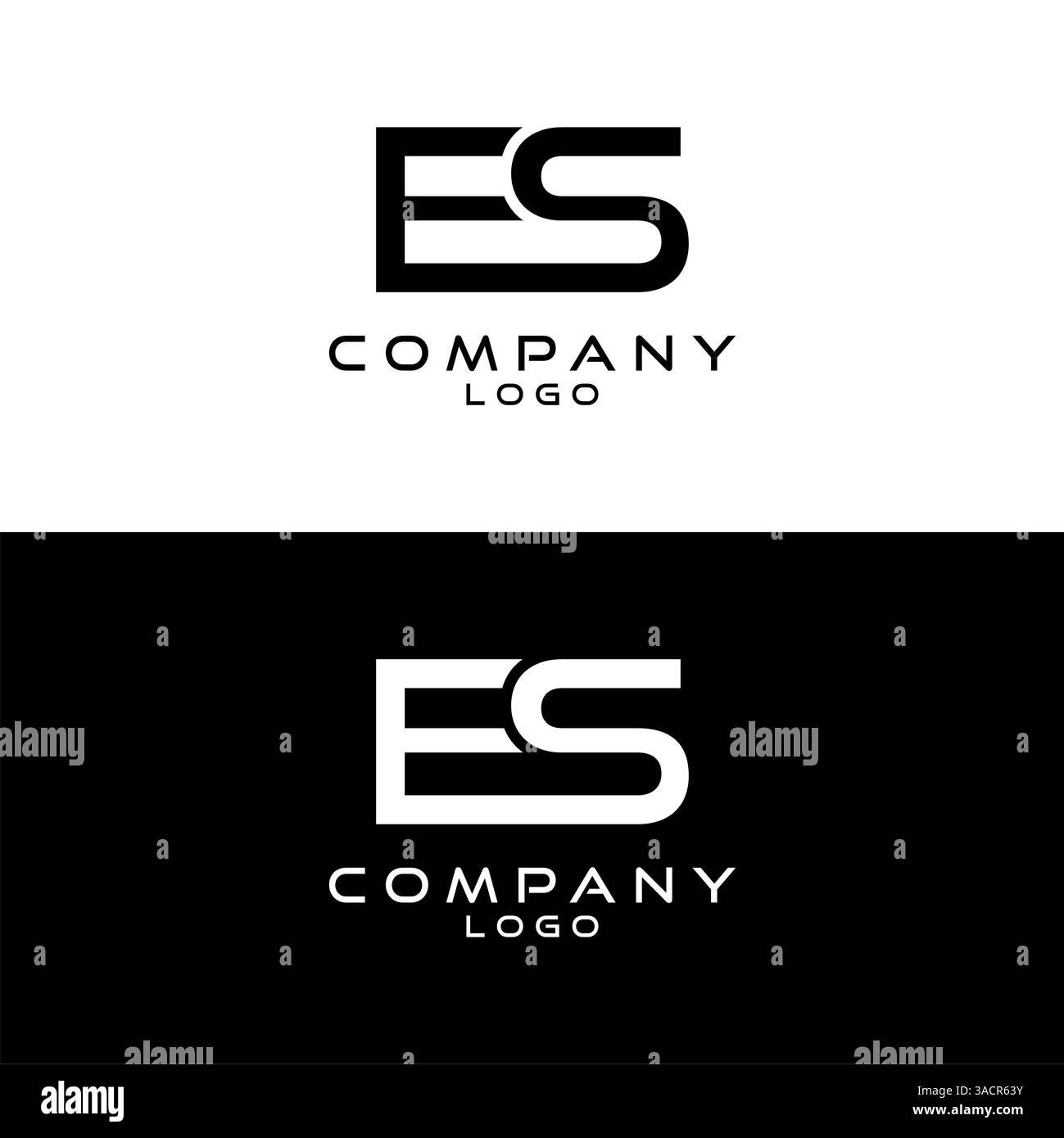 Es, se Letter Company logo design template vettoriale Illustrazione Vettoriale