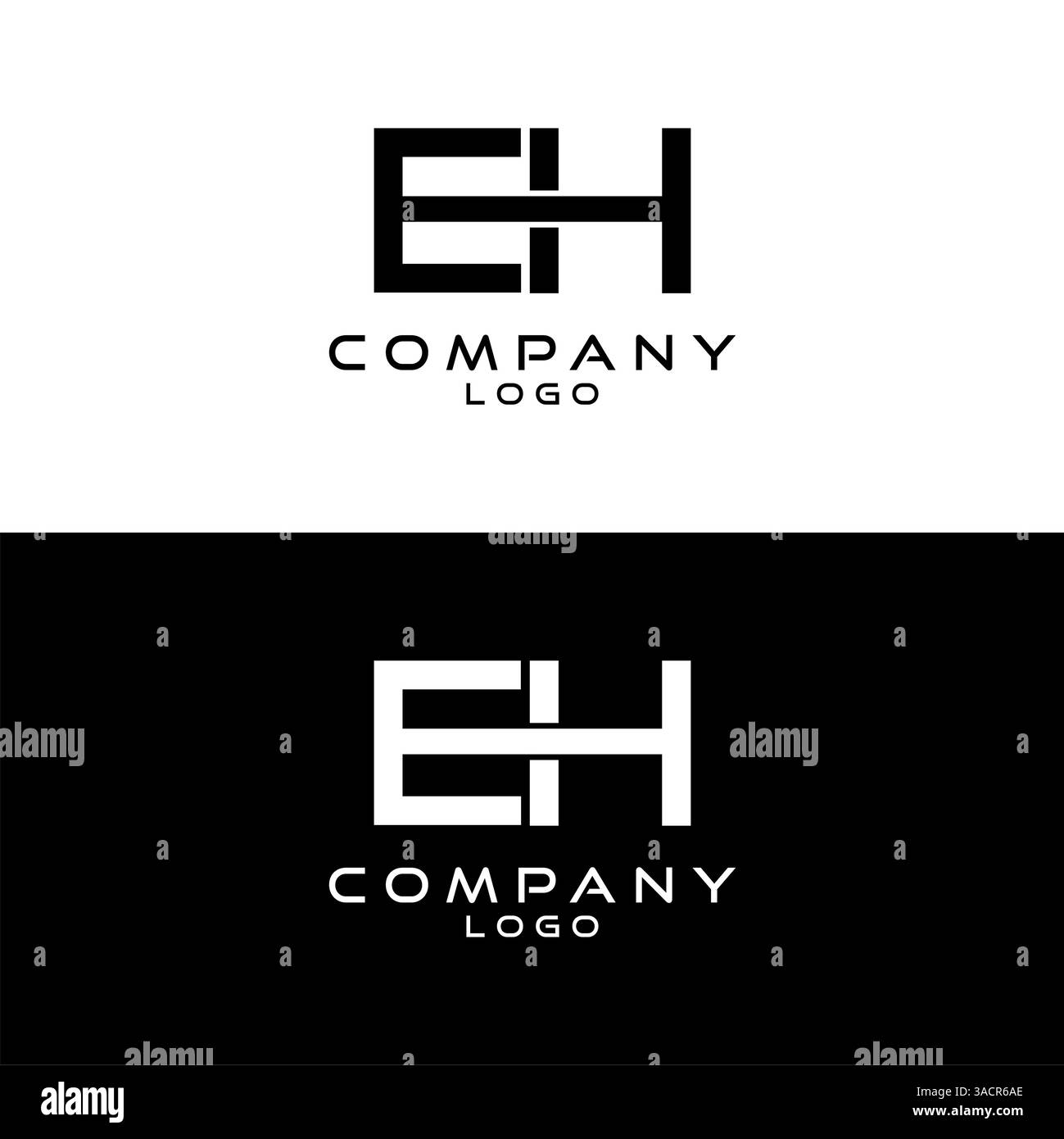 EH, lettera logo aziendale design modello vettoriale Illustrazione Vettoriale