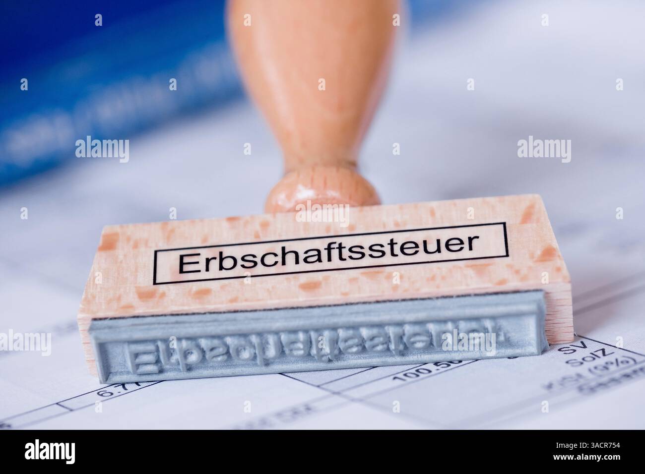 Timbrare con l'imposta di successione dell'iscrizione Foto Stock