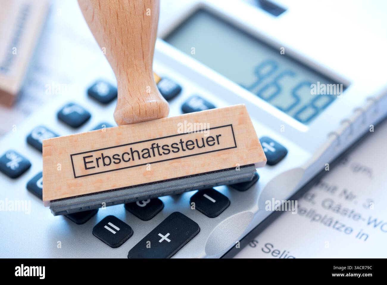 Timbrare con l'imposta di successione dell'iscrizione Foto Stock