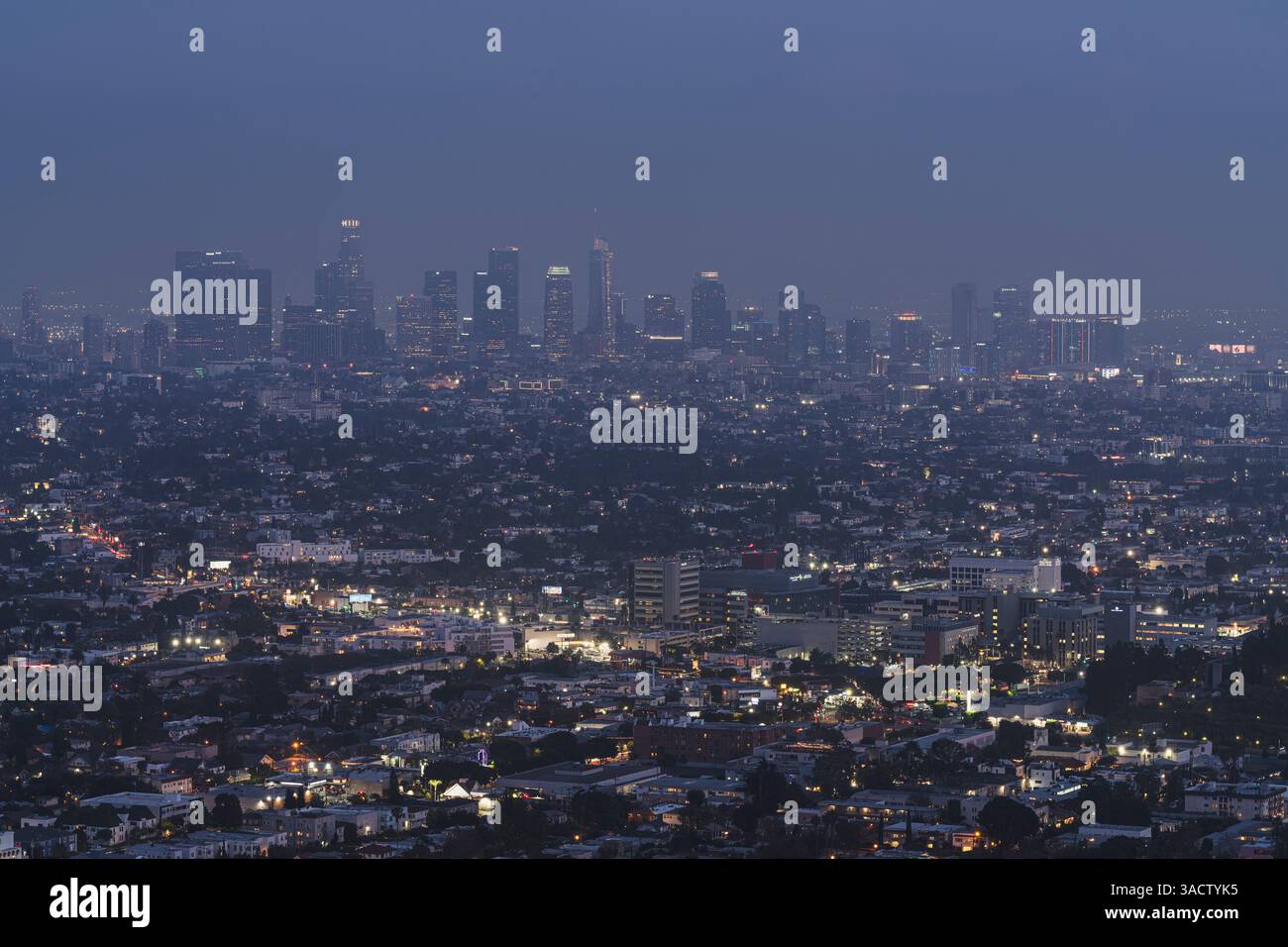 Vista su Los Angeles, Dawn, USA, California Foto Stock