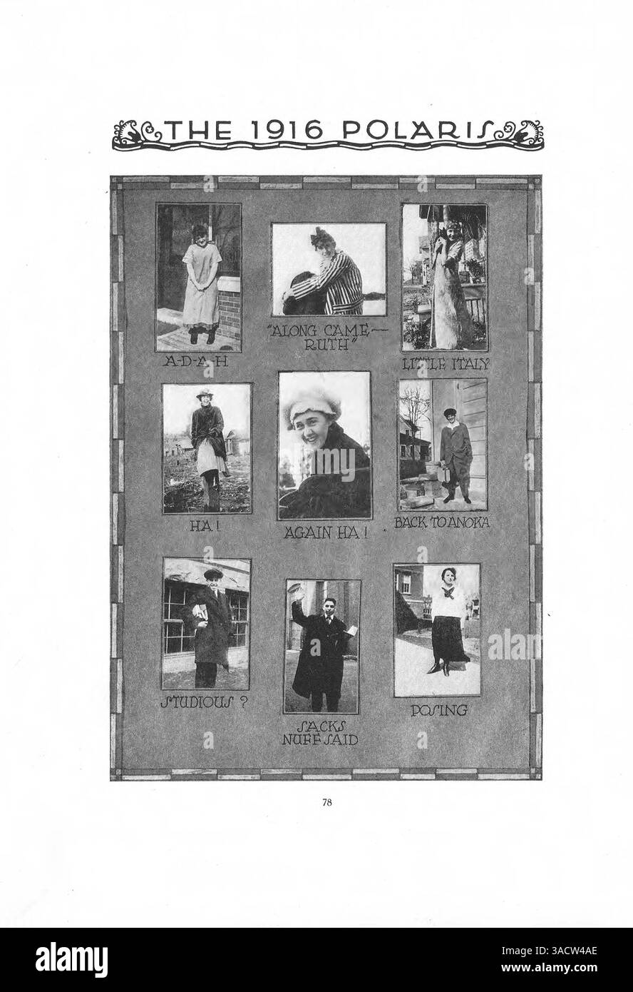 Questa edizione dell'annuario Polaris 1916 della North High School mette in evidenza i risultati di studenti, insegnanti e atletici dell'anno scolastico 1915-1916, con una particolare attenzione al coinvolgimento e ai contributi degli studenti afroamericani. Foto Stock