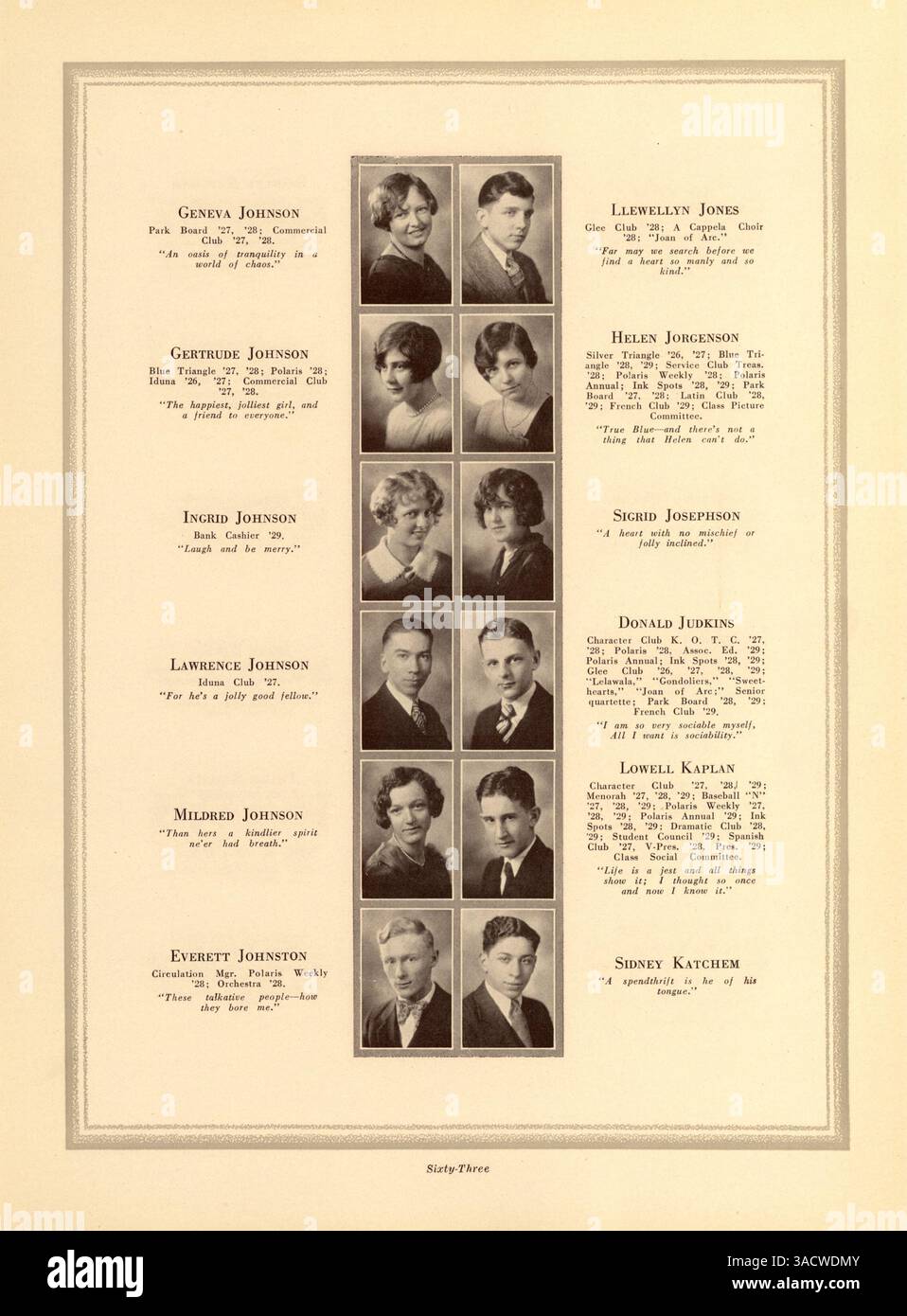 Questo annuario 1929 Polaris della North High School cattura l'anno scolastico 1928-1929, inclusi studenti, insegnanti, club, atletica leggera, e il contributo degli studenti afroamericani all'ambiente scolastico. Foto Stock