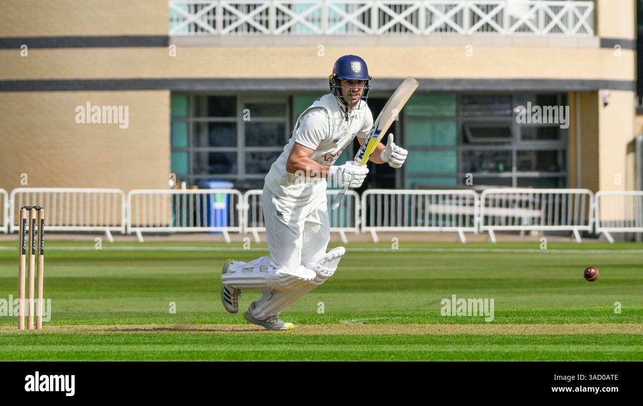 Nottingham, regno unito, Trent Bridge Cricket Ground. 4 aprile 2024. Rothesay County Championship Division 1. Nottinghamshire CCC V Durham CCC nella foto: Credito: Mark Dunn/Alamy Live News Foto Stock