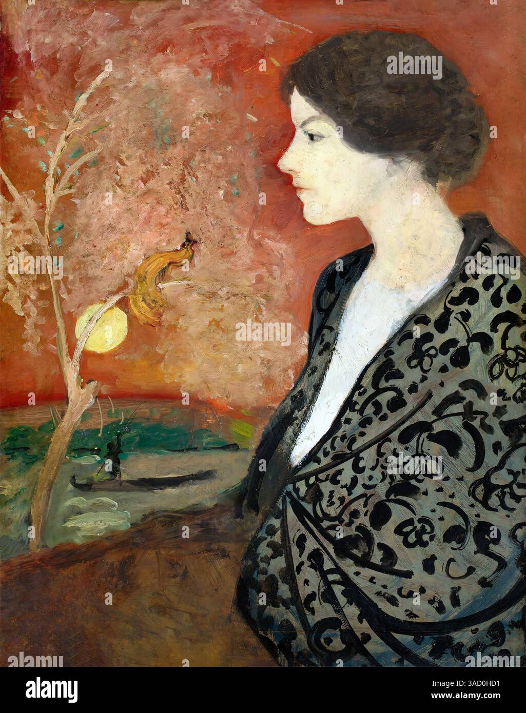 Ritratto Studio Elisabeth Gerhardt (1907) di August Macke – Espressionismo tedesco, Pittura figurativa, pubblico dominio alta risoluzione Art Print Foto Stock