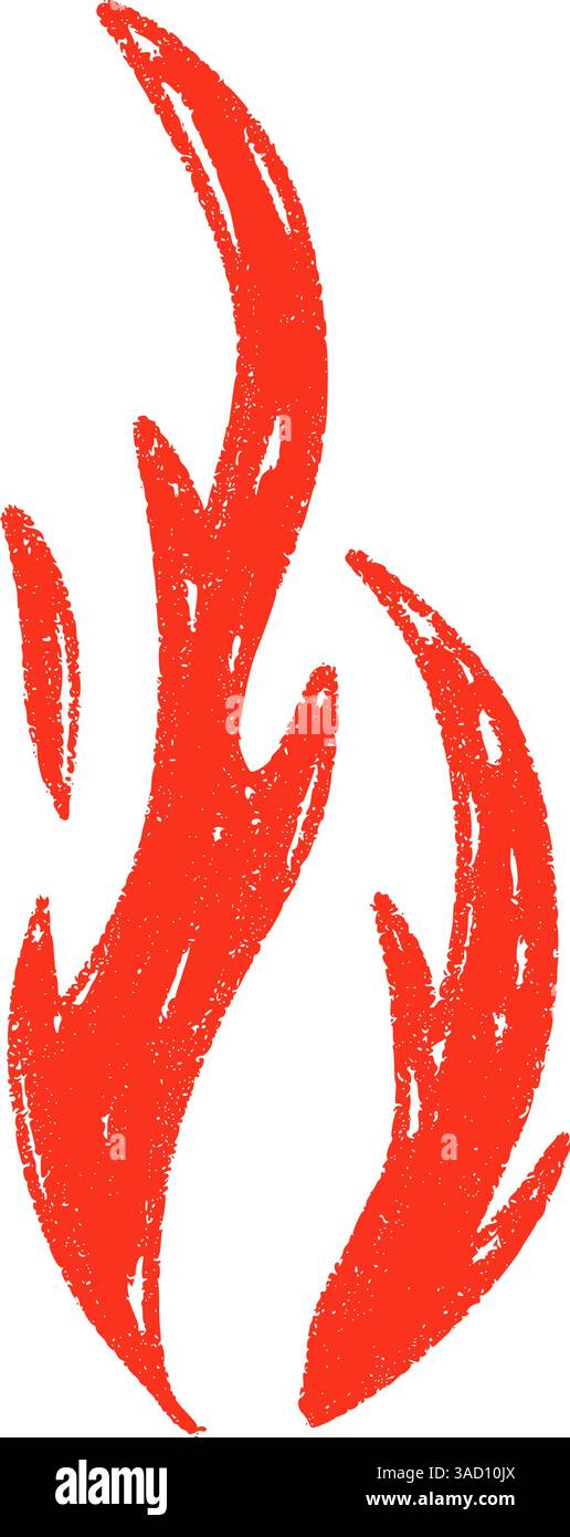 Design con tatuaggio Fire Y2K con audaci fiamme nere. Fiamme disegnate a mano. Illustrazione vettoriale piatta isolata su sfondo bianco. Illustrazione Vettoriale