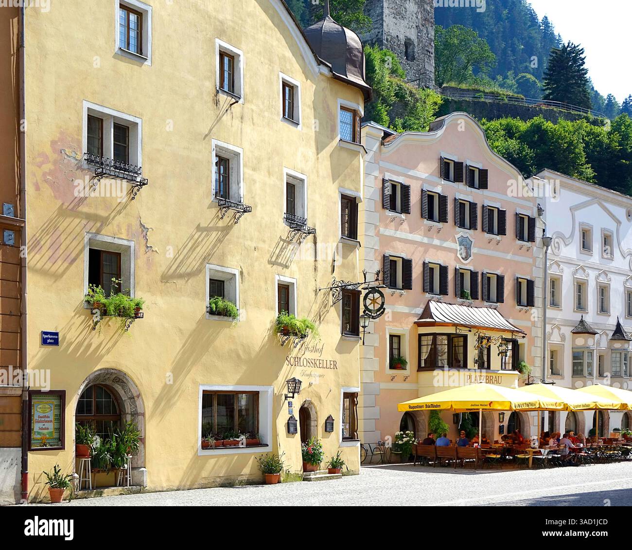 Austria, Tirolo, centro storico di Rattenberg Foto Stock