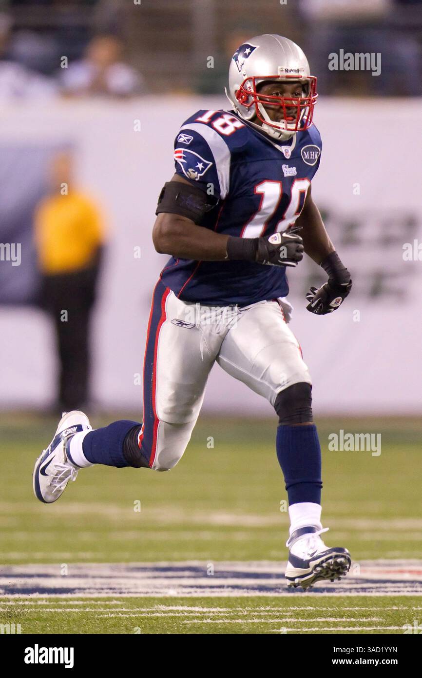 13 novembre 2011: Il wide receiver dei New England Patriots Matthew Slater (18) in azione durante la partita NFL tra i New England Patriots e i New York Jets al MetLife Stadium di East Rutherford, New Jersey. I Patriots batterono i Jets, 37-16.(Credit Image: © Chris Szagola/Cal Sport Media/ZUMAPRESS.com) Foto Stock