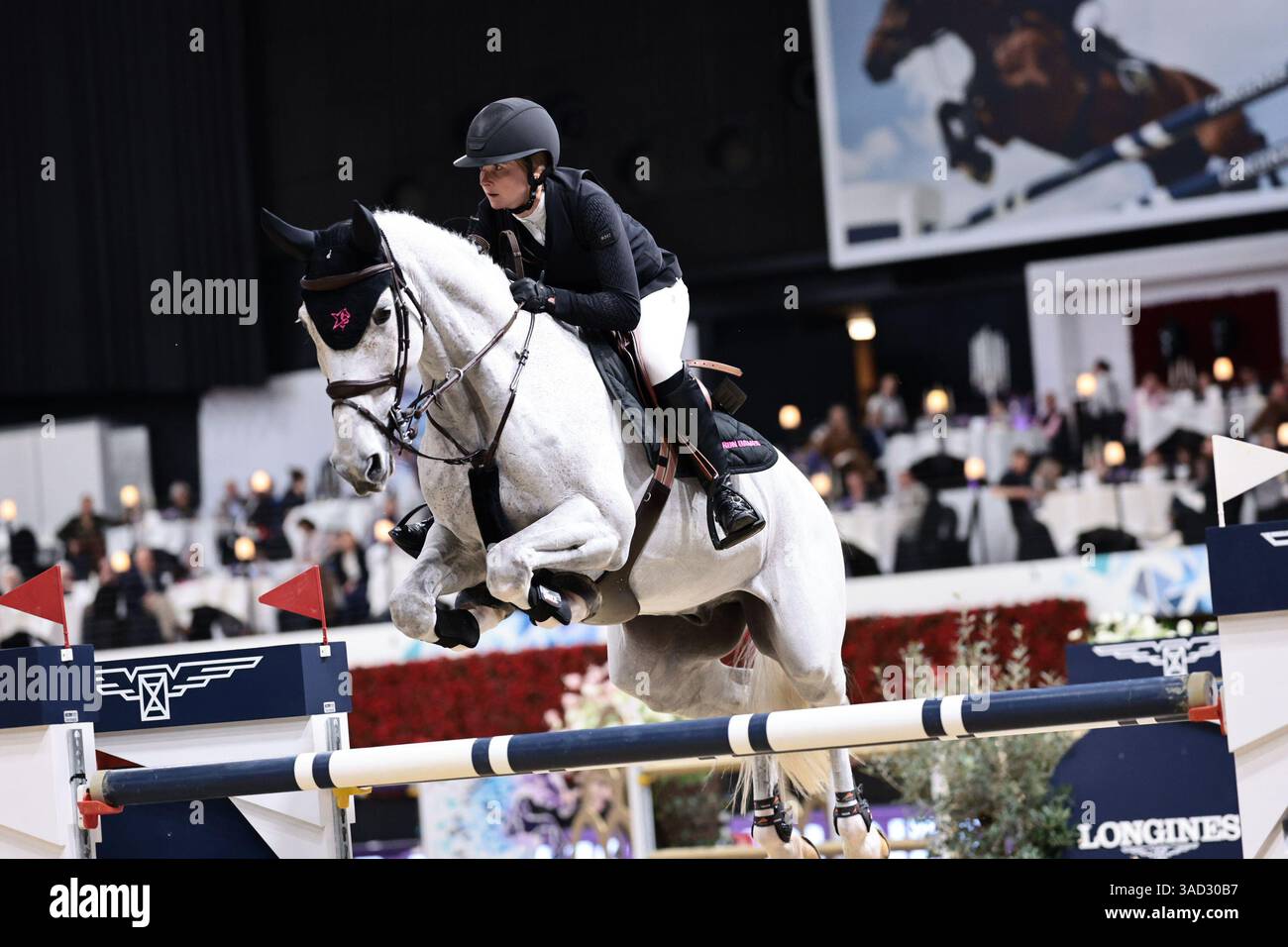 Sophie HINNERS della Germania con Iron Dames My Prins durante la LONGINES FEI JUMPING WORLD CUP™ – finale II alle finali della Coppa del mondo FEI Basilea 2025 il 4 aprile 2025, Basilea, Svizzera (foto di Maxime David - MXIMD Pictures) crediti: MXIMD Pictures/Alamy Live News Foto Stock