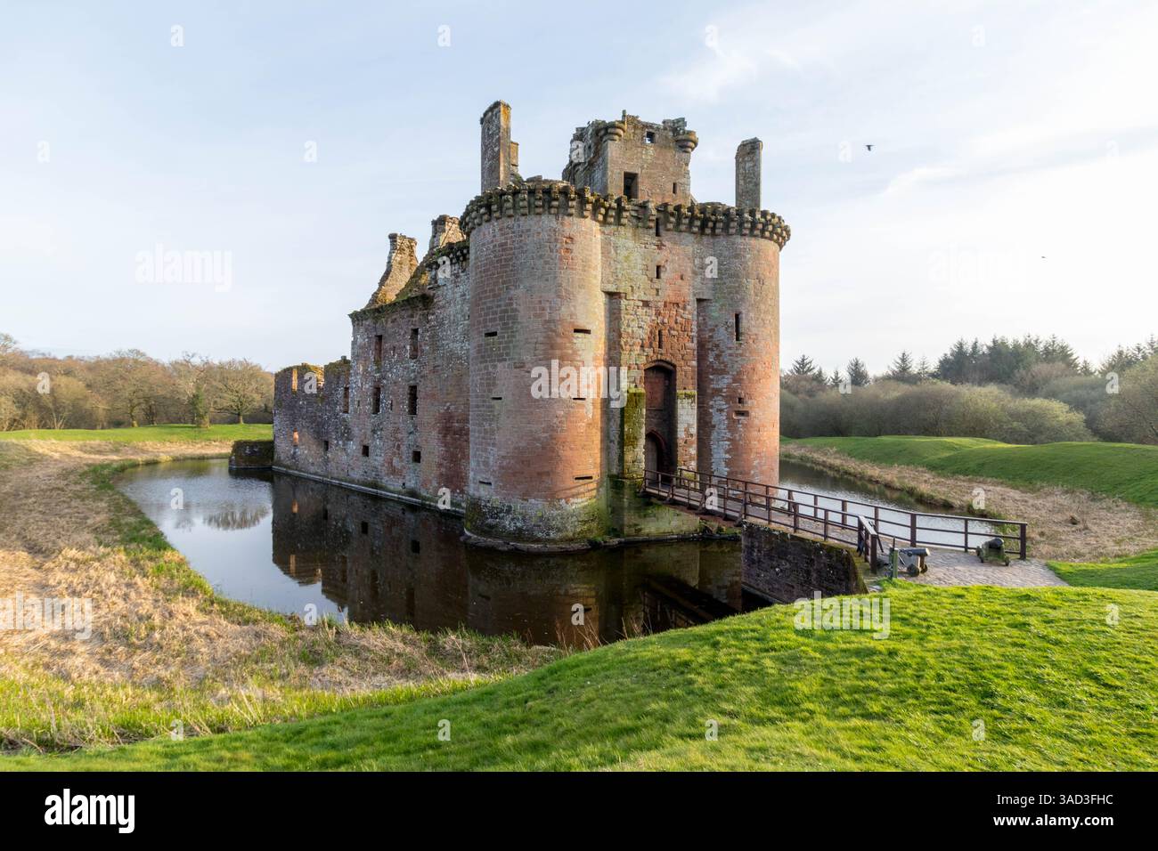 Castello di Caerlaverock a Dumfries, Regno Unito Foto Stock