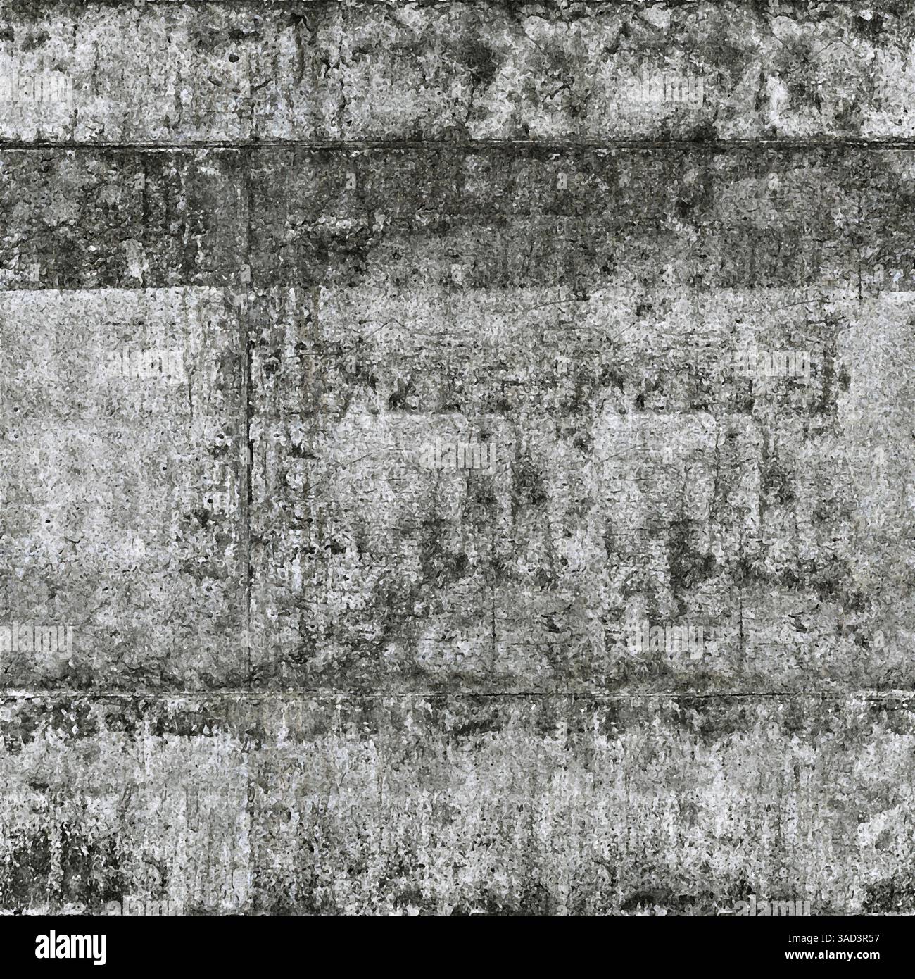 Struttura senza cuciture di una vecchia parete di cemento con segni visibili di deterioramento e deterioramento. Bielorussia Foto Stock