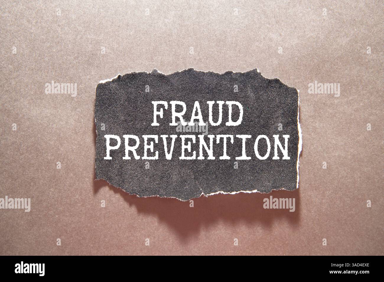 Prevenzione delle frodi . testo su blocchi di legno su fondo di legno Foto Stock