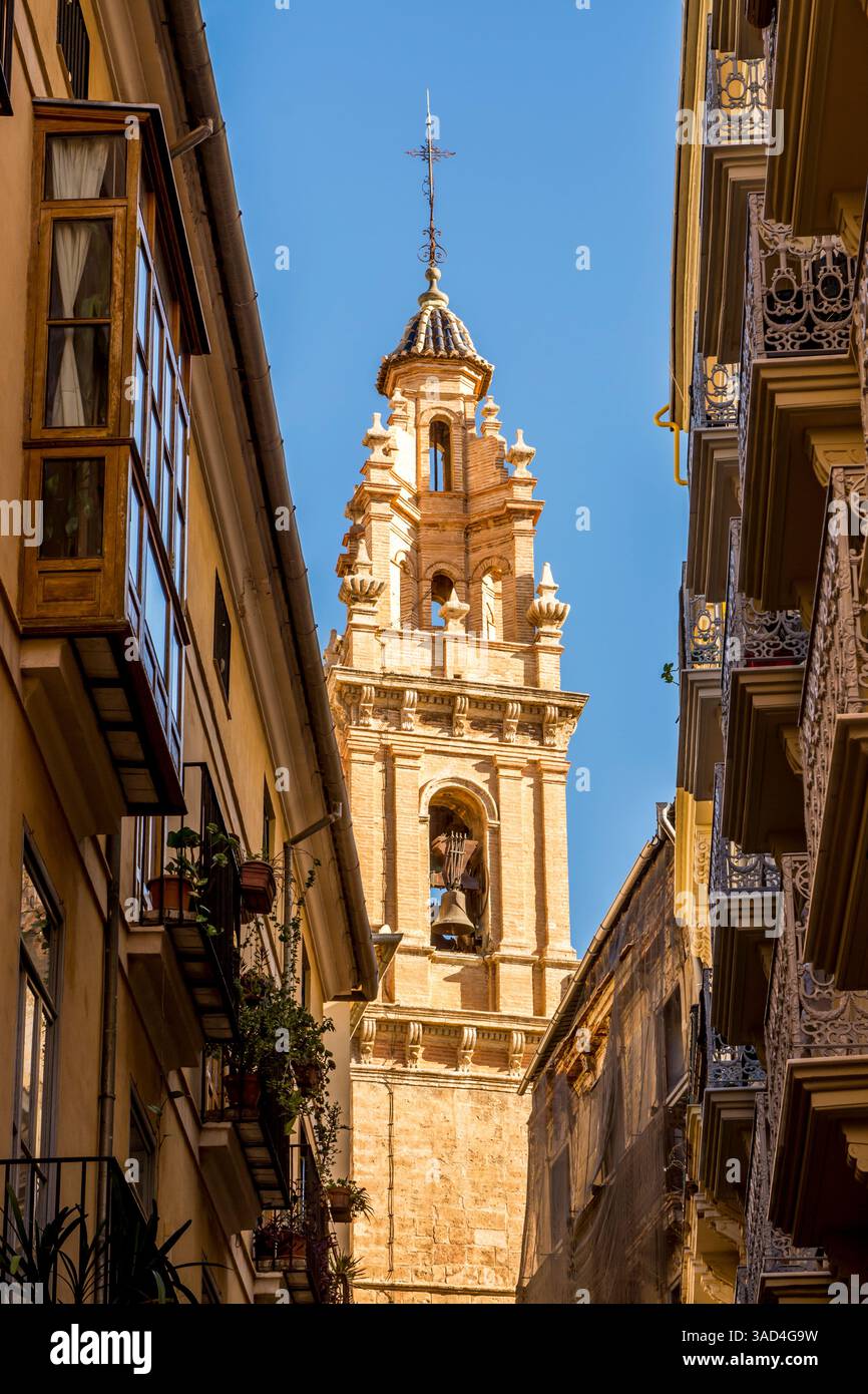 Architettura panoramica del paesaggio urbano, Valencia, Spagna. Foto Stock