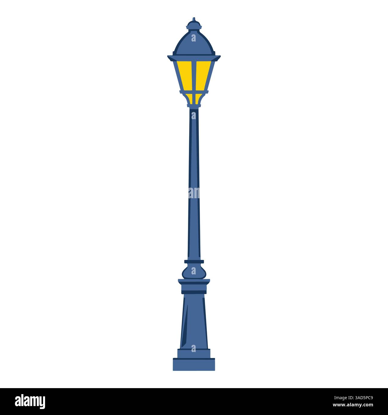 Montante lampada, oggetto lanterna per illuminazione stradale. lampada Vector d'epoca vintage su una colonna, perfetta per l'illuminazione esterna. Ideale per i saluti Illustrazione Vettoriale