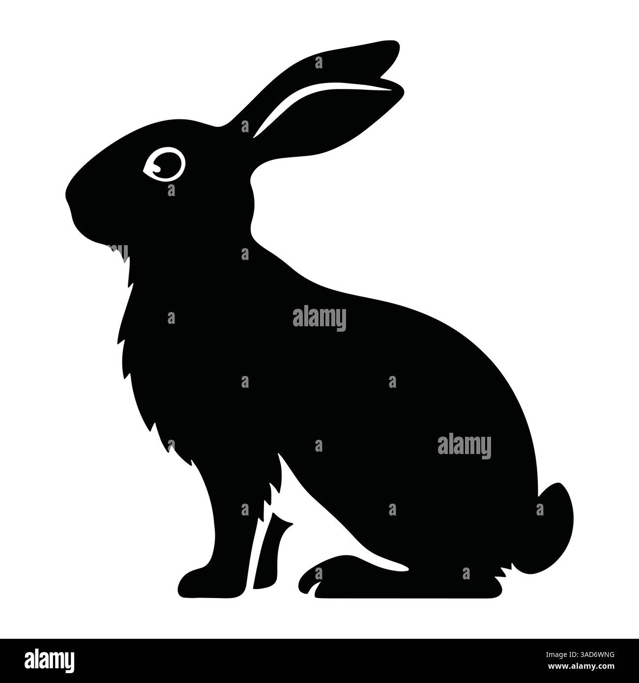 Design semplice ed elegante con logo di coniglio. Una silhouette pulita e moderna di un coniglietto, perfetta per il branding, le aziende di animali domestici, le organizzazioni naturalistiche o la Pasqua Illustrazione Vettoriale