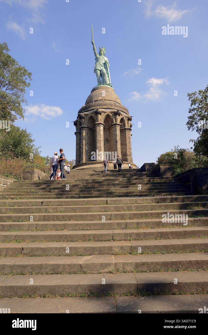 Hermann Memorial, Detmold, Renania settentrionale-Vestfalia, Germania | Hermannsdenkmal von Ernst von Bandel, Detmold, Teutoburger Wald, Nordrhein-Westfalen Foto Stock