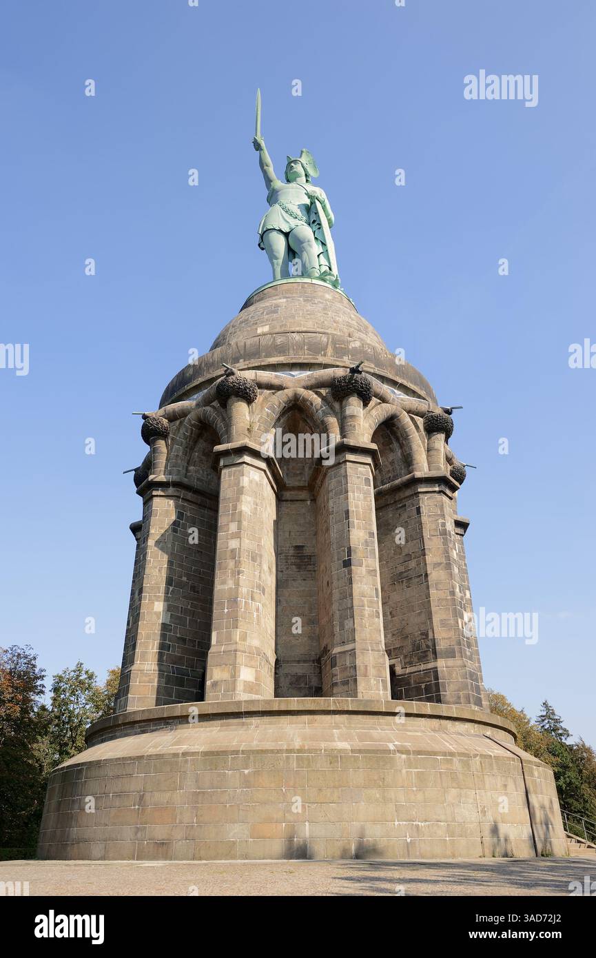 Hermann Memorial, Detmold, Renania settentrionale-Vestfalia, Germania | Hermannsdenkmal von Ernst von Bandel, Detmold, Teutoburger Wald, Nordrhein-Westfalen Foto Stock