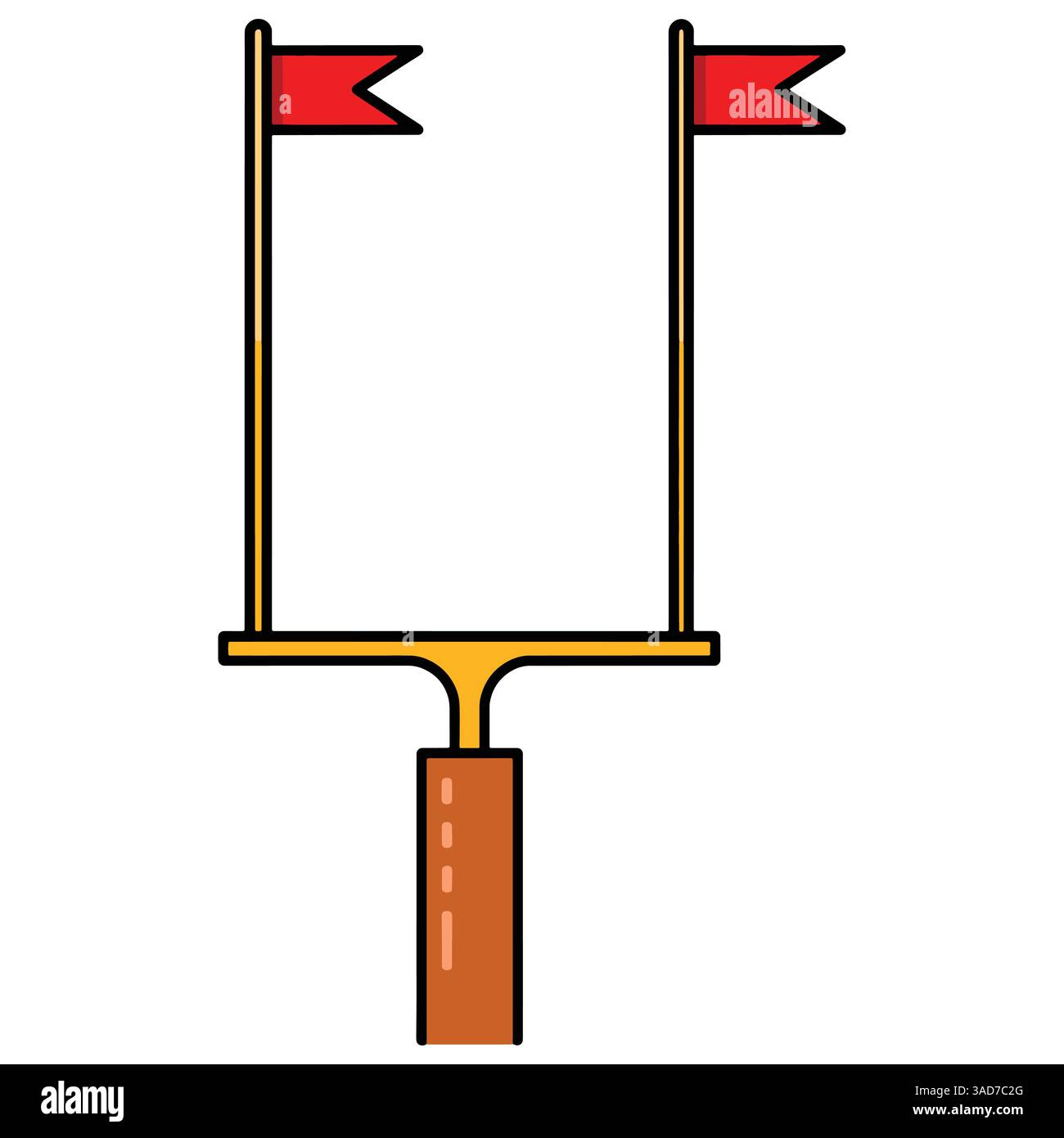 Illustrazione vettoriale dell'icona di Rugby Goal Post. Design semplice e pulito di un post per obiettivi di rugby, perfetto per grafica a tema sportivo, branding di giochi e atleti Illustrazione Vettoriale