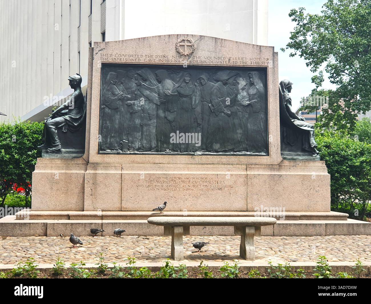 Il monumento Nuns of the Battlefield Civil War Nurses Memorial è un monumento storico situato nel centro di Washington DC, Stati Uniti d'America Foto Stock
