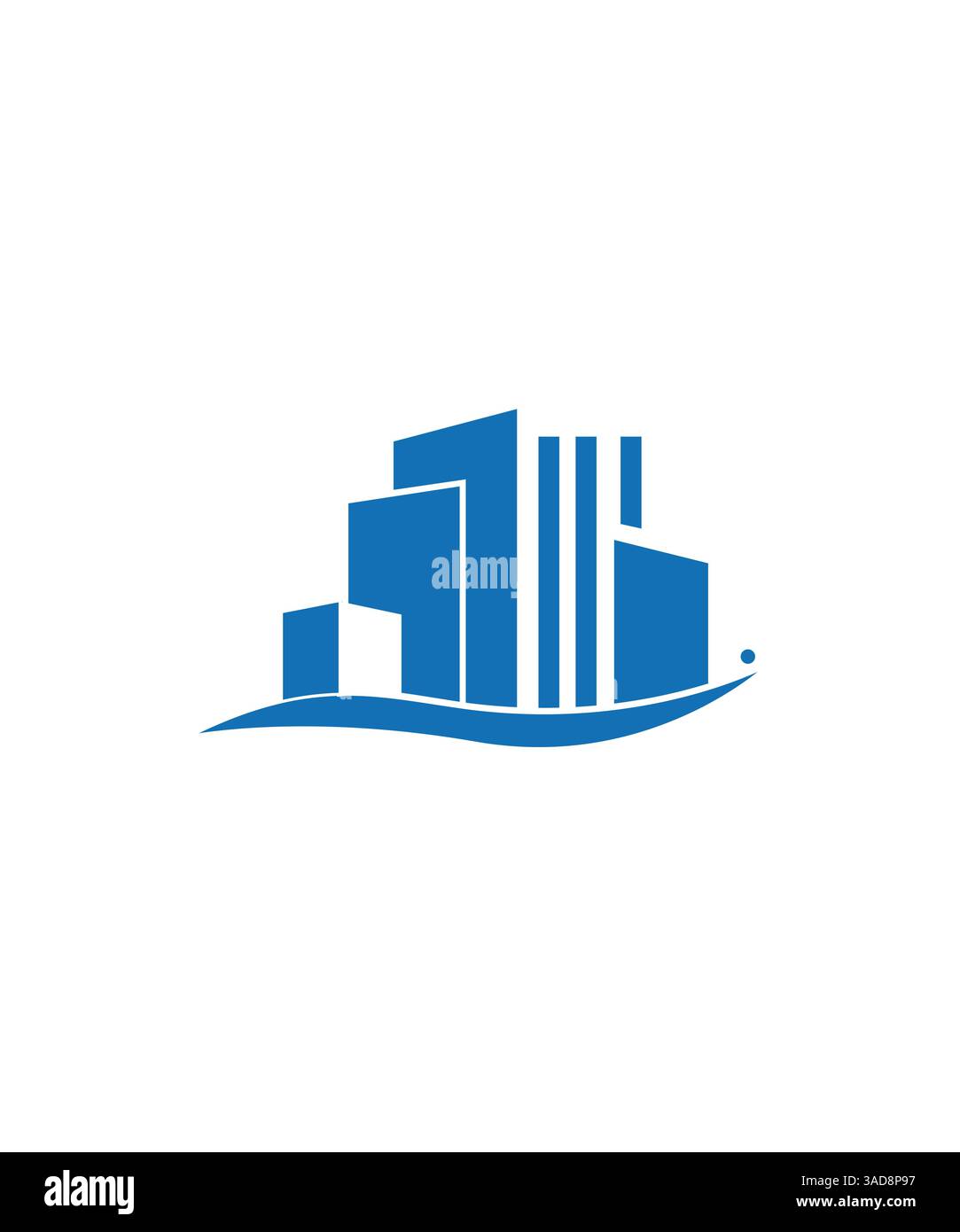 Vettoriale di progettazione Blue Building Logo, Element for Construction Architecture Building Logos. Illustrazione Vettoriale