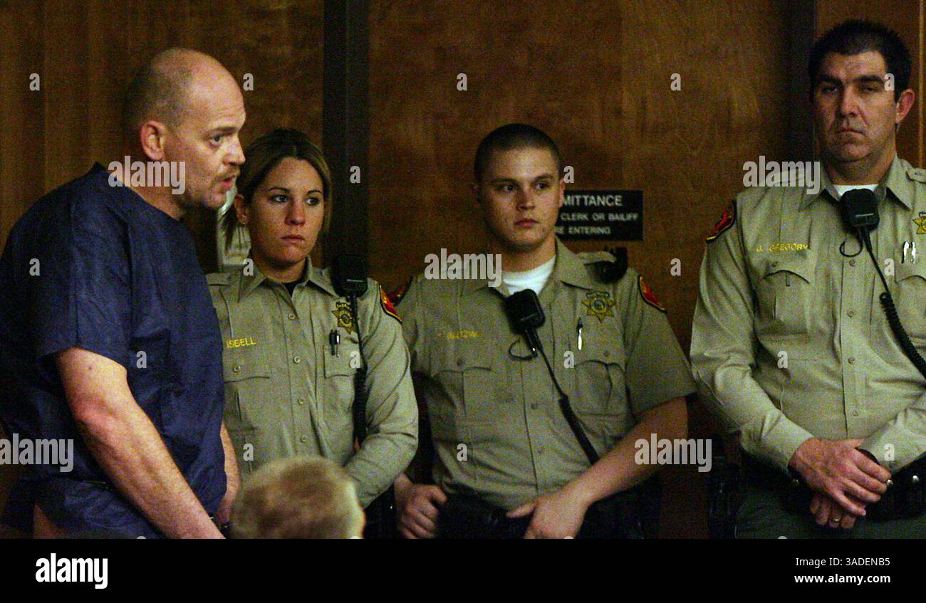 Casey Christie / The Californian. Charles Shults ha avuto la sua sentenza martedì pomeriggio nella Corte superiore in centro a Chester Avenue. (Immagine di credito: The Bakersfield Californian/ZUMAPRESS.com) Foto Stock