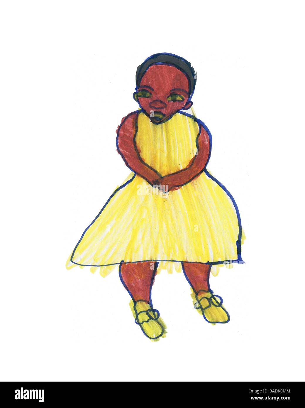 26 maggio 2009 - Decatur, Georgia, USA - Lois Curtis ArtWork, 'Yellow Dress'. Dieci anni dopo che la decisione della Corte Suprema degli Stati Uniti ''Olmstead'' ha reso possibile per le persone con disabilità mentali di vivere all'interno delle loro comunità piuttosto che negli ospedali mentali statali, la 41enne LOIS CURTIS sorride, amando la sua vita oltre porte chiuse e recinzioni alte. Artista autodidatta, Curtis ha trascorso gran parte della sua vita in varie istituzioni mentali. In seguito alla negazione di numerose richieste di vivere nella sua comunità, ha avviato una causa contro lo stato della Georgia. Nel luglio 1999 la Corte Suprema degli Stati Uniti ha stabilito Foto Stock