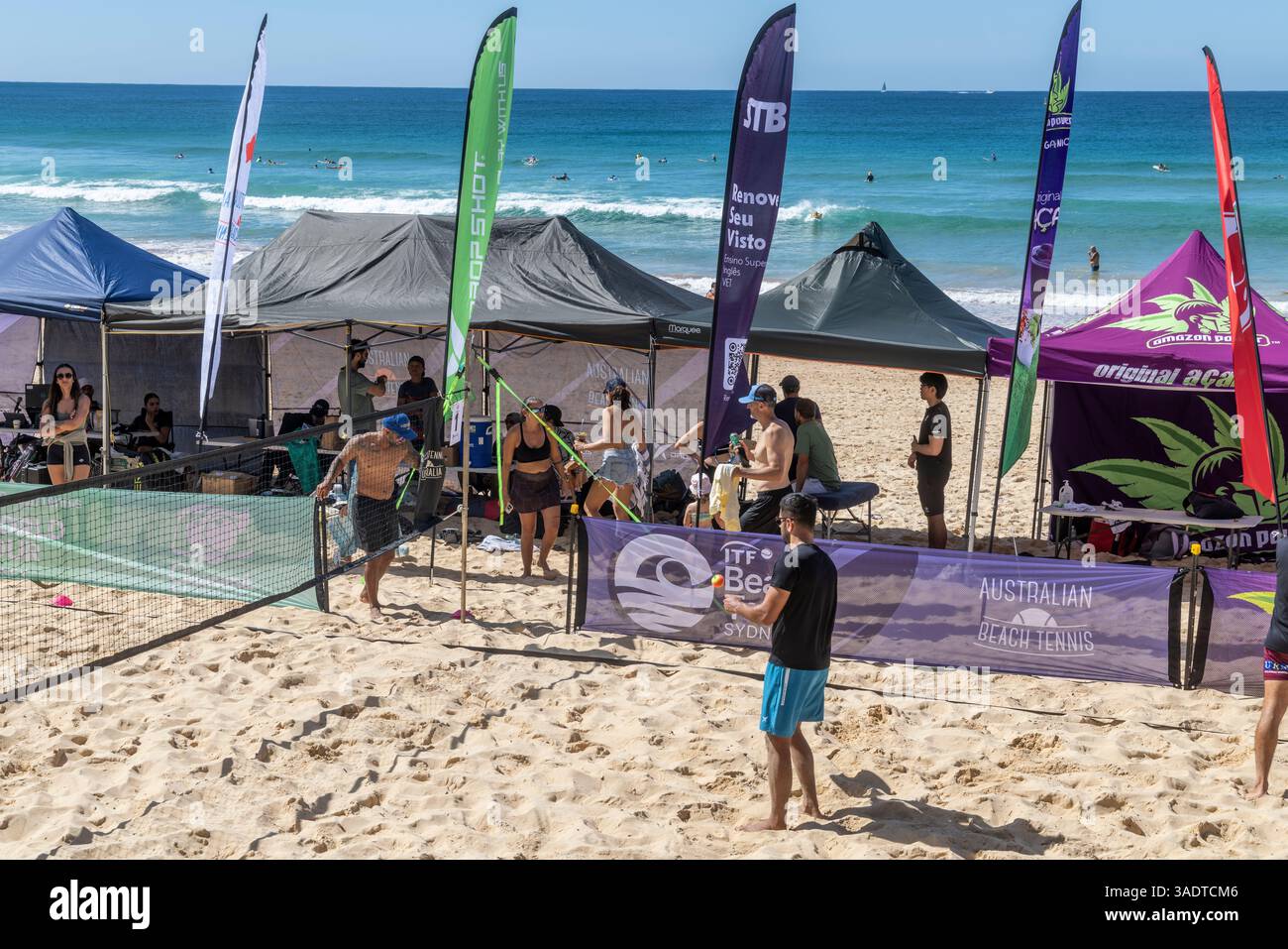 Manly Beach Sydney, ITF Beach tennis World Tour Tournament a Sydney, Grade BT10 Players a Manly Beach, Australia Foto Stock