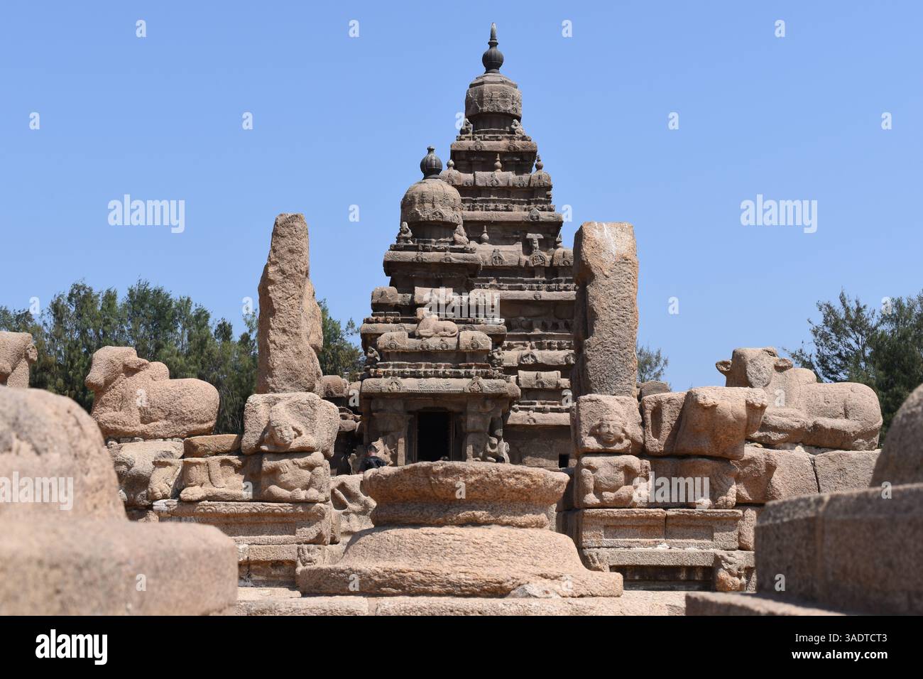 Tempio a riva a Mahabalipuram, Tamil Nadu, India. Foto Stock