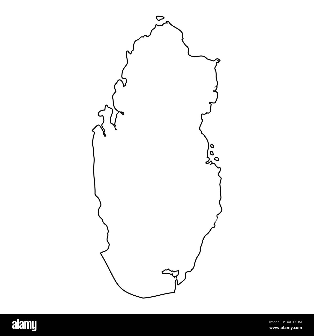 Qatar profilo Mappa Medio Oriente Nazione confine silhouette Illustrazione Vettoriale
