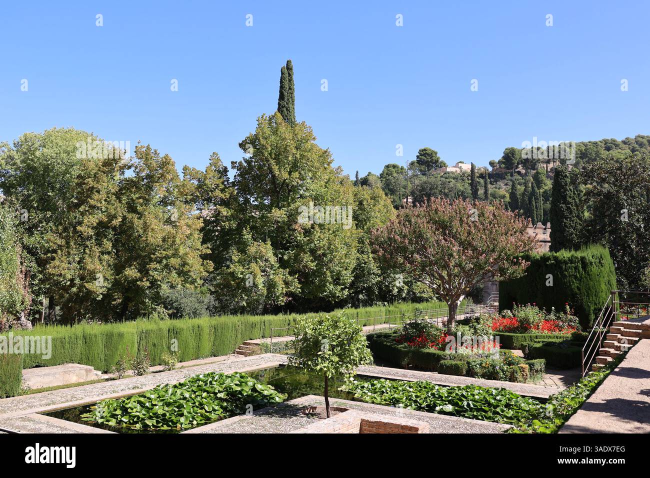 Nel giardino dell'Alhambra nella città spagnola Granada, Andalusia, Spagna Foto Stock
