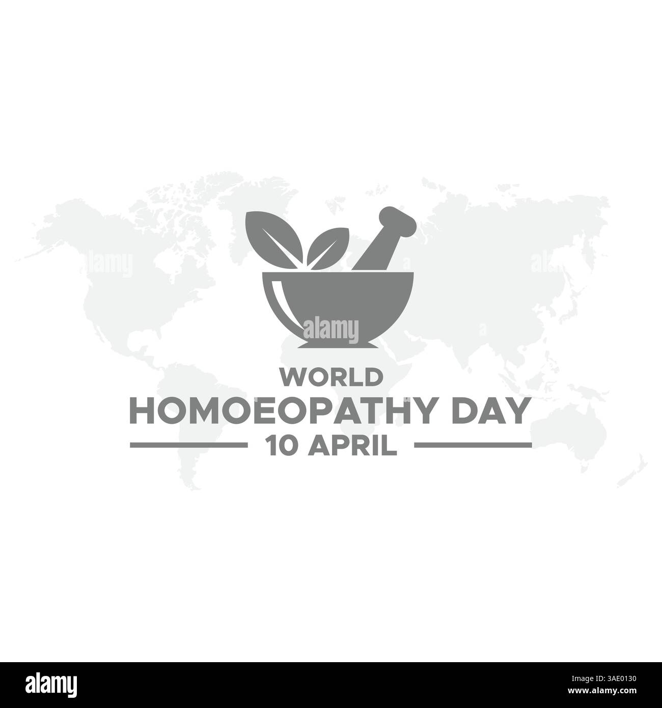 Design del poster della giornata mondiale dell'omeopatia. Giornata Mondiale dell'omoeopatia. Giornata Mondiale dell'Omeopatia il 10 aprile Illustrazione Vettoriale